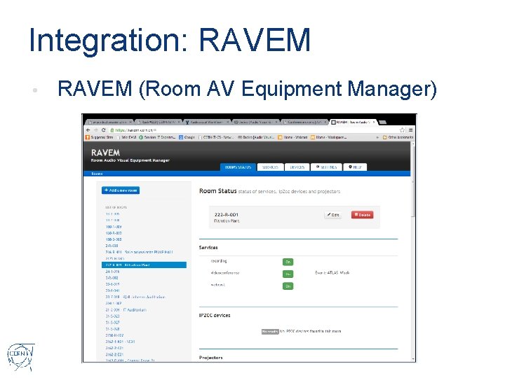 Integration: RAVEM • RAVEM (Room AV Equipment Manager) 