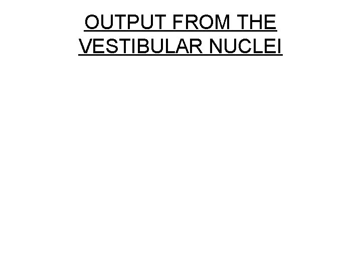 OUTPUT FROM THE VESTIBULAR NUCLEI 