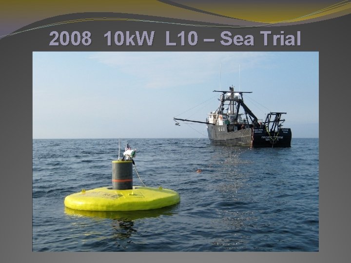 2008 10 k. W L 10 – Sea Trial 2008 10 k. W L 10 – Sea Trial