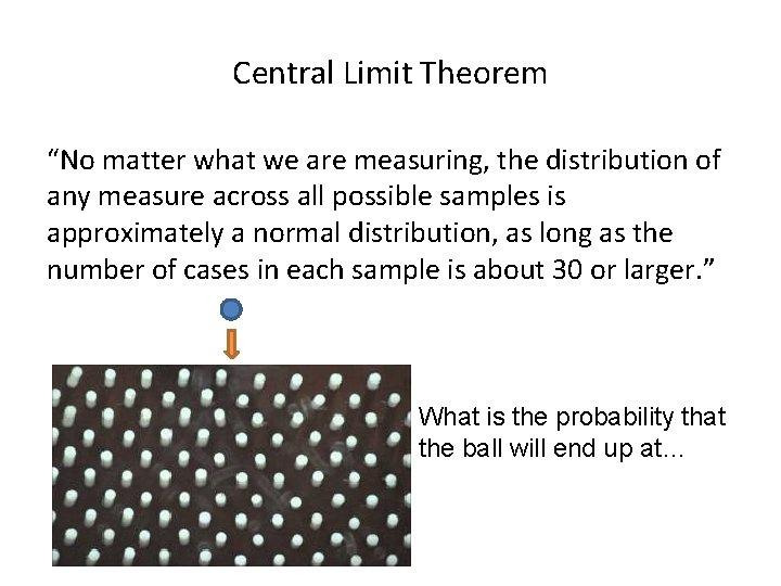 Central Limit Theorem “No matter what we are measuring, the distribution of any measure