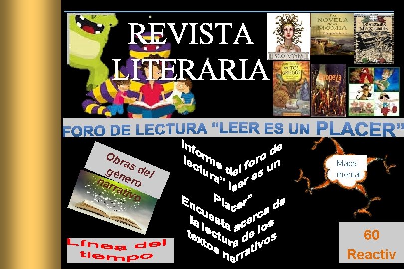 REVISTA LITERARIA Ob ras gén del nar ero rati vo Mapa mental 60 Reactiv