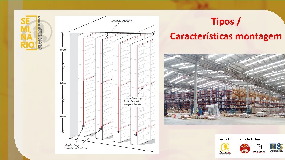 Tipos / Características montagem Realização: Apoio institucional: 