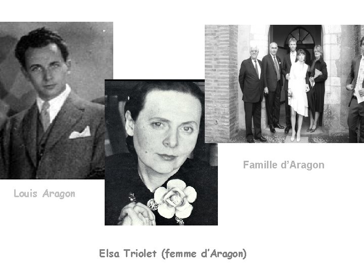 Famille d’Aragon Louis Aragon Elsa Triolet (femme d’Aragon) 