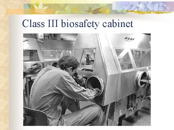 Class III biosafety cabinet Class III biosafety cabinet