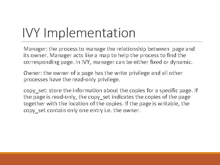 IVY Implementation Manager: the process to manage the relationship between page and its owner.