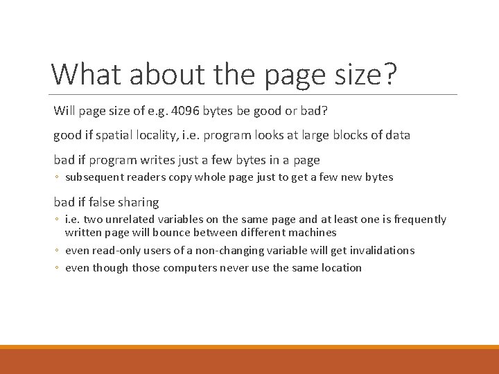 What about the page size? Will page size of e. g. 4096 bytes be