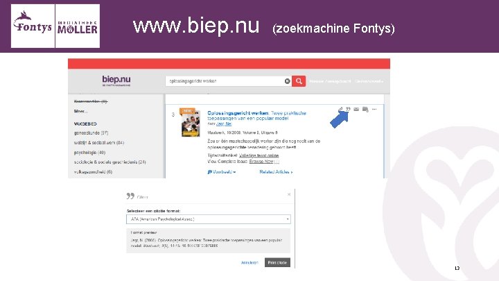 www. biep. nu (zoekmachine Fontys) 13 