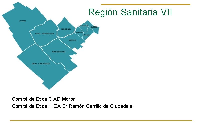 Región Sanitaria VII Comité de Etica CIAD Morón Comité de Etica HIGA Dr Ramón