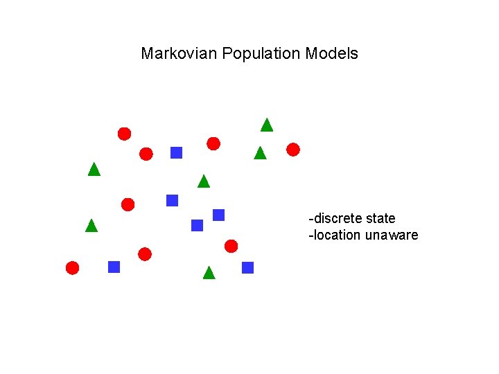 Markovian Population Models -discrete state -location unaware 