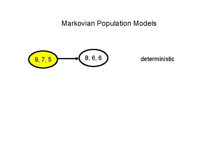 Markovian Population Models 9, 7, 5 8, 6, 6 deterministic 