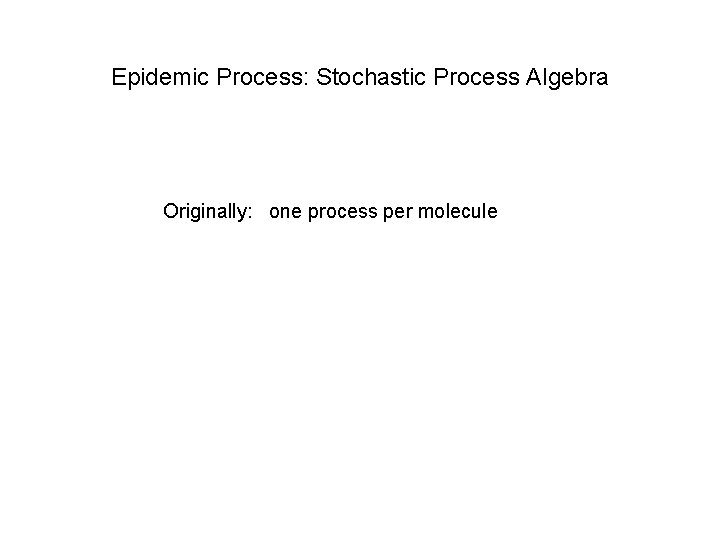 Epidemic Process: Stochastic Process Algebra Originally: one process per molecule 