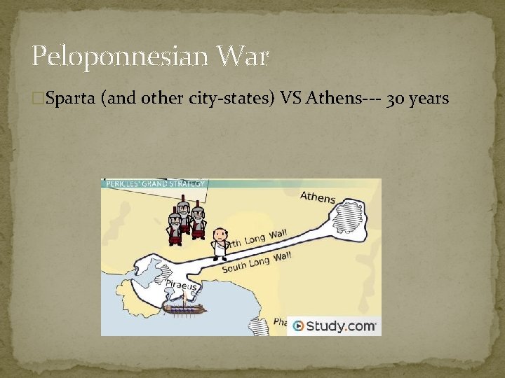 Peloponnesian War �Sparta (and other city-states) VS Athens--- 30 years 