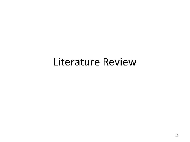 Literature Review 13 