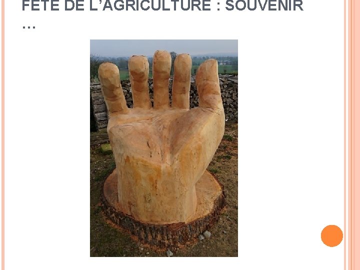 FÊTE DE L’AGRICULTURE : SOUVENIR … 