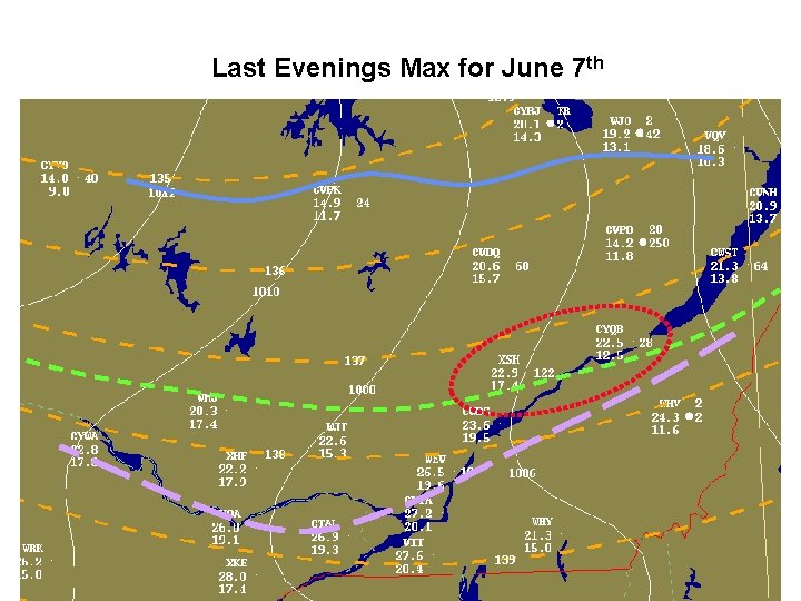 Last Evenings Max for June 7 th 