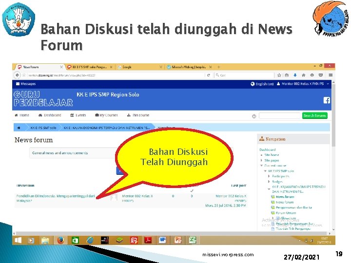 Bahan Diskusi telah diunggah di News Forum Bahan Diskusi Telah Diunggah missevi. worpress. com