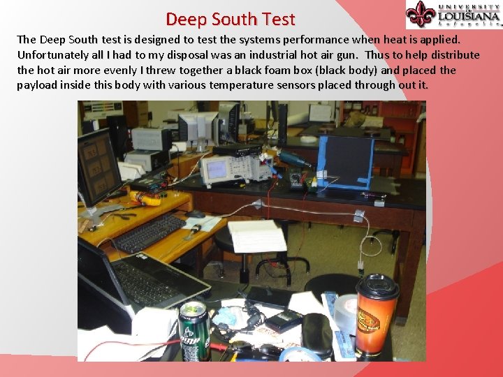 Deep South Test The Deep South test is designed to test the systems performance