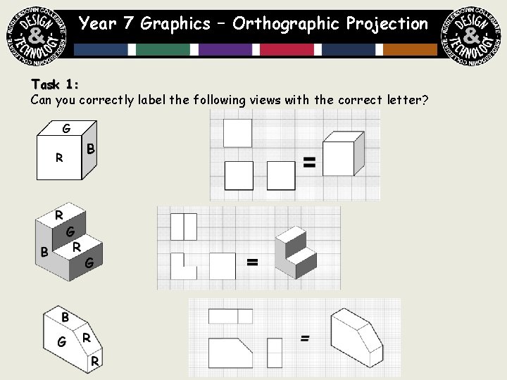 Year 7 Graphics – Orthographic Projection Task 1: Can you correctly label the following