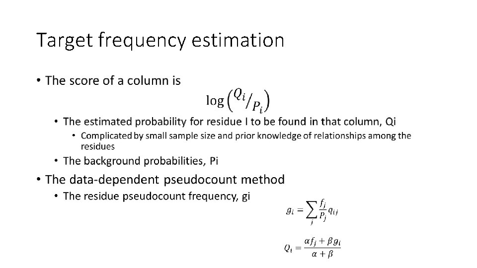 Target frequency estimation • 