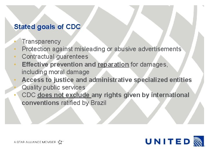 Stated goals of CDC • • Transparency Protection against misleading or abusive advertisements Contractual