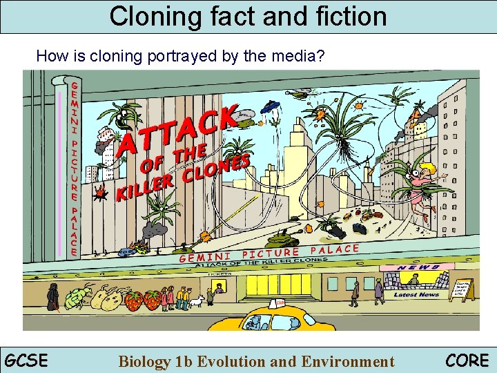 Cloning fact and fiction How is cloning portrayed by the media? GCSE Biology 1