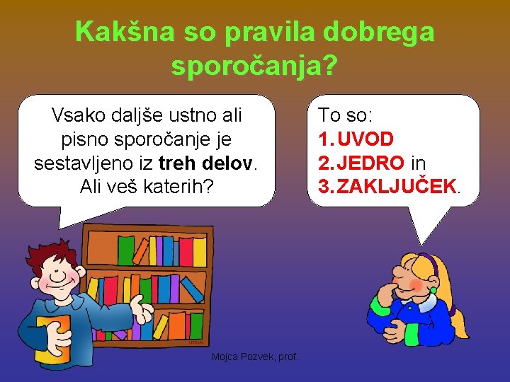 Kakšna so pravila dobrega sporočanja? Vsako daljše ustno ali pisno sporočanje je sestavljeno iz