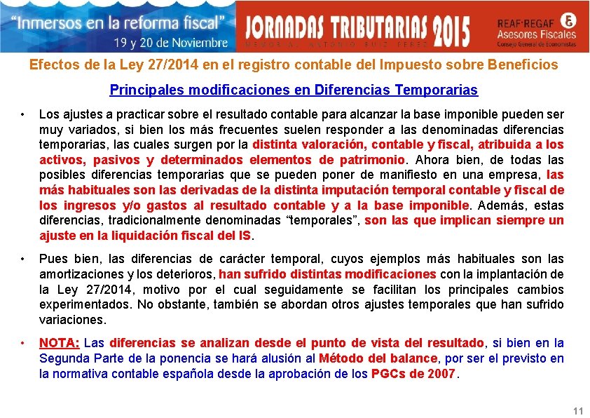 Efectos de la Ley 27/2014 en el registro contable del Impuesto sobre Beneficios Principales