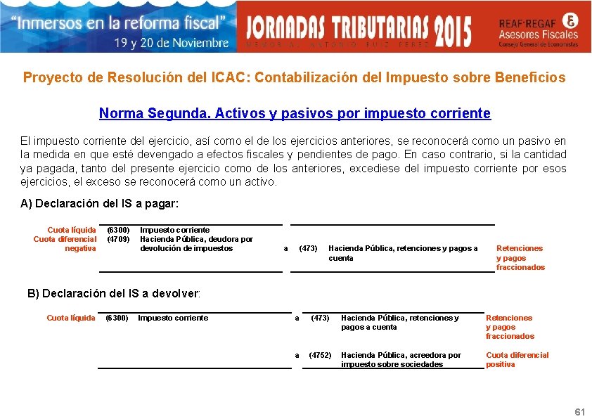 Proyecto de Resolución del ICAC: Contabilización del Impuesto sobre Beneficios Norma Segunda. Activos y