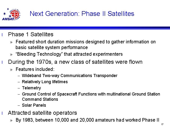 Next Generation: Phase II Satellites l Phase 1 Satellites » Featured short duration missions