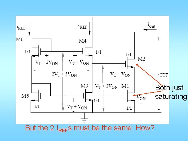 Both just saturating But the 2 IREFs must be the same. How? 