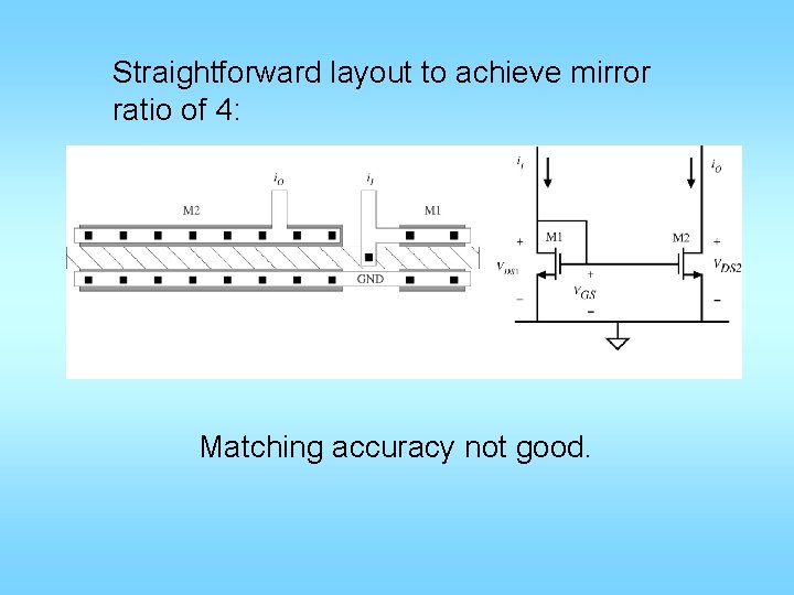 Straightforward layout to achieve mirror ratio of 4: Matching accuracy not good. 
