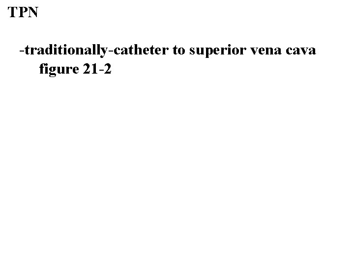  TPN -traditionally-catheter to superior vena cava figure 21 -2 