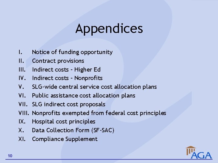 Appendices I. III. IV. V. VIII. IX. X. XI. 10 Notice of funding opportunity