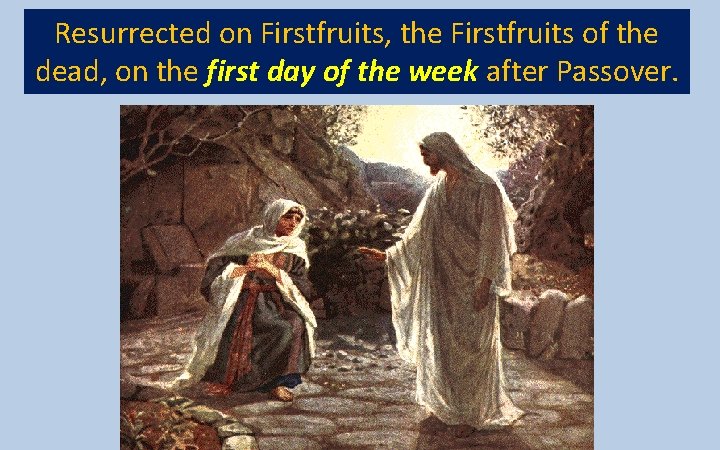 Resurrected on Firstfruits, the Firstfruits of the dead, on the first day of the