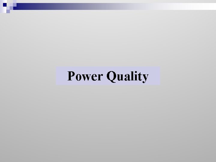 Power Quality 