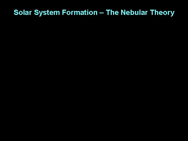 Solar System Formation – The Nebular Theory 