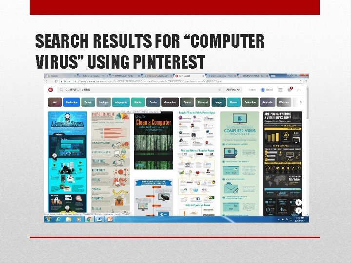 SEARCH RESULTS FOR “COMPUTER VIRUS” USING PINTEREST 