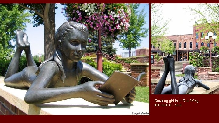 Reading girl in in Red Wing, Minnesota - park 