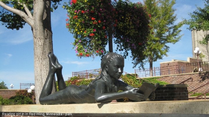 Reading girl in in Red Wing, Minnesota - park 