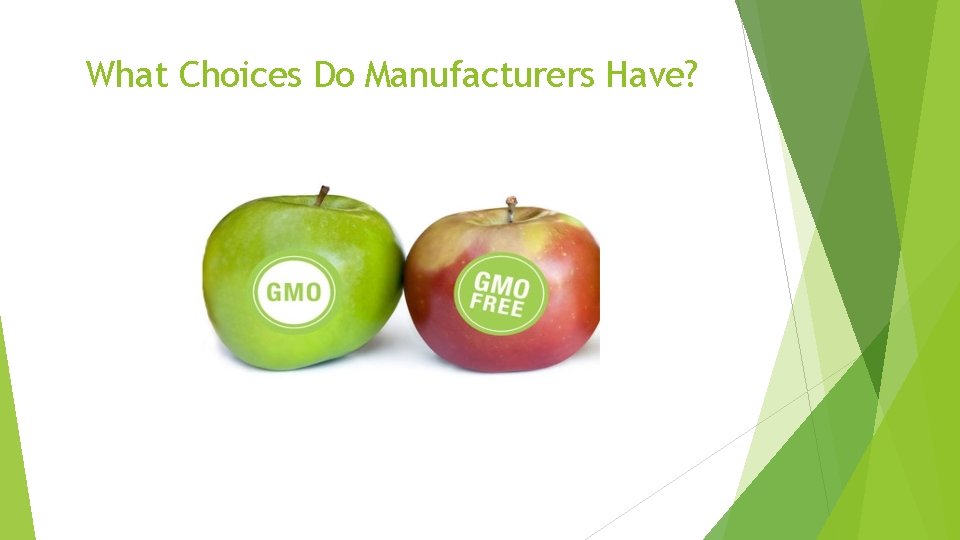 What Choices Do Manufacturers Have? 