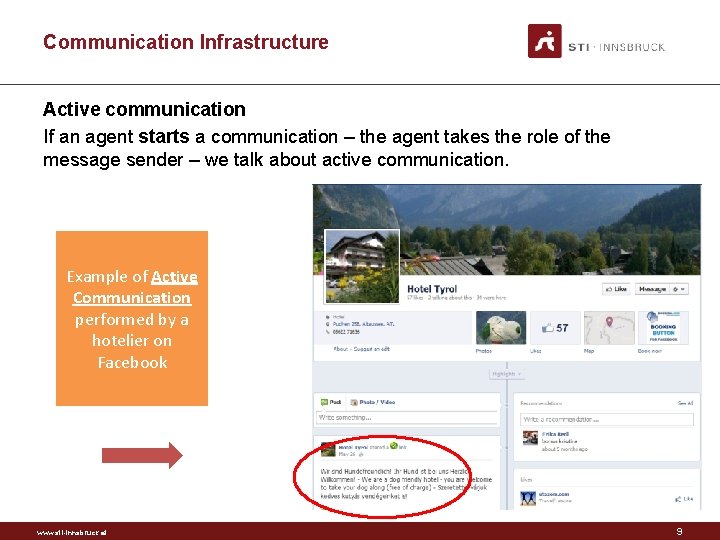 Communication Infrastructure Active communication If an agent starts a communication – the agent takes