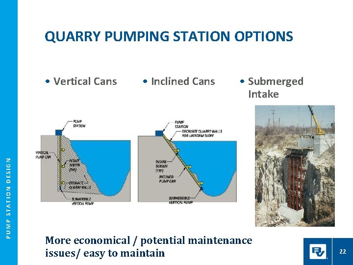 QUARRY PUMPING STATION OPTIONS PUMP STATION DESIGN • Vertical Cans • Inclined Cans •