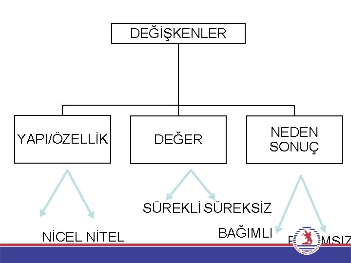 DEĞİŞKENLER YAPI/ÖZELLİK DEĞER NEDEN SONUÇ SÜREKLİ SÜREKSİZ NİCEL NİTEL BAĞIMLI BAĞIMSIZ 