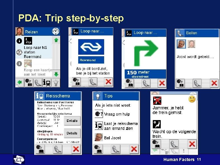 PDA: Trip step-by-step Human Factors 11 