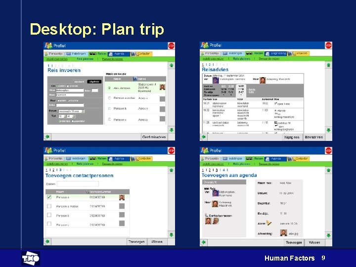 Desktop: Plan trip Human Factors 9 