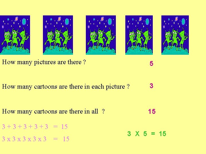 How many pictures are there ? 5 How many cartoons are there in each How many pictures are there ? 5 How many cartoons are there in each