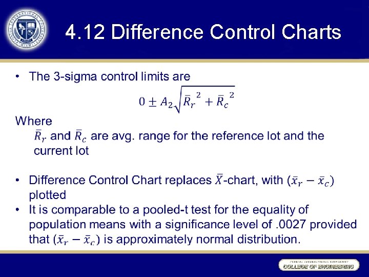 4. 12 Difference Control Charts • 4. 12 Difference Control Charts •