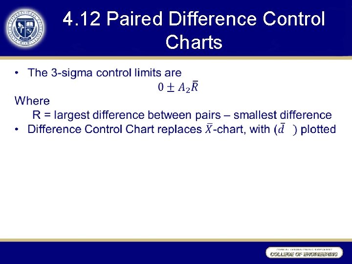 4. 12 Paired Difference Control Charts • 4. 12 Paired Difference Control Charts •