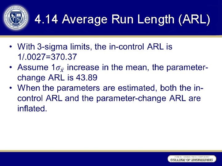 4. 14 Average Run Length (ARL) • 4. 14 Average Run Length (ARL) •