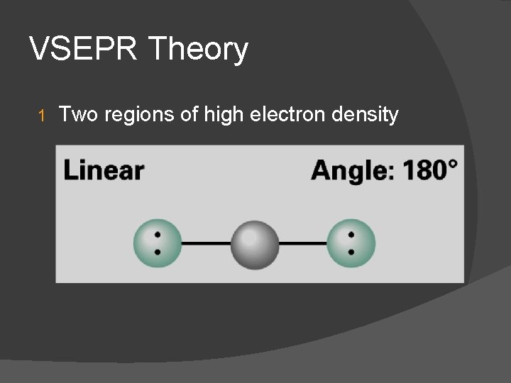 VSEPR Theory 1 Two regions of high electron density 